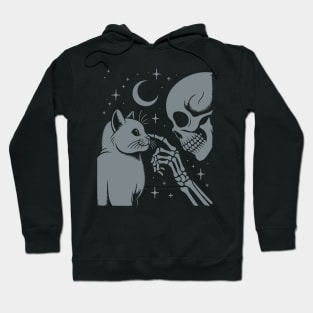 Mystical Black Cute Cat Skeleton Hand Boop Karma Cat Lovers Hoodie